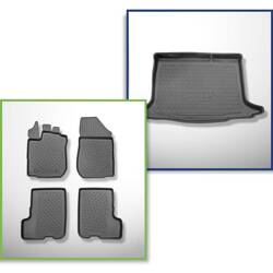 Ensemble: tapis de voiture en TPE + tapis de coffre pour Dacia Sandero II Hayon (12.2012-12.2020) - Aristar - Cool liner