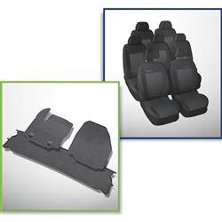 Ensemble: tapis de voiture en caoutchouc + housses de siège confectionnées sur mesure pour Ford Galaxy III Monospace (2006-2015) - Elegance - P-3