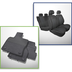 Ensemble: tapis de voiture en caoutchouc + housses de siège confectionnées sur mesure pour Skoda Karoq SUV (2017-....) - Elegance - P-3