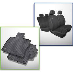 Ensemble: tapis de voiture en caoutchouc + housses de siège confectionnées sur mesure pour Volkswagen Golf VII Hayon, SW (2012-2019) - Elegance - P-4