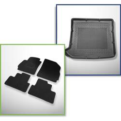 Ensemble: tapis feutre + tapis de coffre pour Chevrolet Orlando (03.2011-2014) 5 porte - Standard - 7 places; 3me rangée abaissée