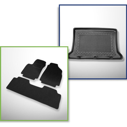Ensemble: tapis feutre + tapis de coffre pour Hyundai Matrix (2001-2009) 5 porte - Standard