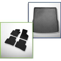 Ensemble: tapis feutre + tapis de coffre pour Volkswagen Passat B7 (10.2010-11.2014) 5 porte - Guardliner