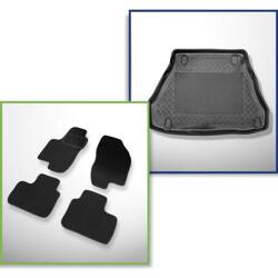 Ensemble: tapis velours + tapis de coffre pour Alfa Romeo 156 I (1997-2003) 4 porte - Standard