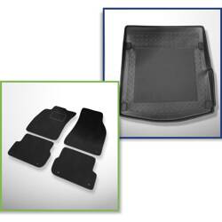 Ensemble: tapis velours + tapis de coffre pour Audi A6 C6 (2004-2006) 4 porte - Standard - aussi pour la version Quattro