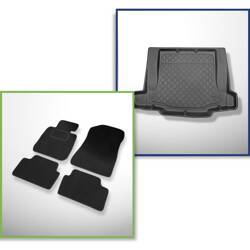 Ensemble: tapis velours + tapis de coffre pour BMW 1 E87 (09.2004-2011) 5 porte - Guardliner - avec cavité gauche et droite