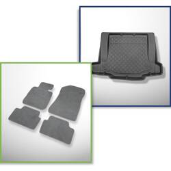 Ensemble: tapis velours + tapis de coffre pour BMW 1 E87 (09.2004-2011) 5 porte - Guardliner - avec cavité gauche et droite