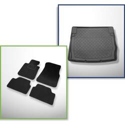 Ensemble: tapis velours + tapis de coffre pour BMW 1 F20 (10.2011-06.2019) 3 porte, 5 porte - Guardliner