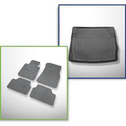 Ensemble: tapis velours + tapis de coffre pour BMW 1 F20 (10.2011-06.2019) 3 porte, 5 porte - Guardliner