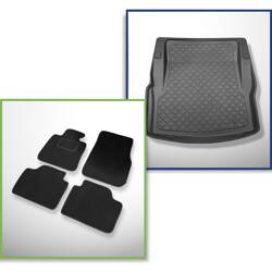 Ensemble: tapis velours + tapis de coffre pour BMW 3 F30 (01.2012-2018) 4 porte - Guardliner