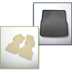 Ensemble: tapis velours + tapis de coffre pour Volkswagen Passat B8 (12.2014-....) 5 porte - Guardliner - ainsi que pour le Plug-in GTE