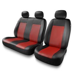 Housses de siège universelles pour Ford Transit V, VI, VII (2000-2019) - housse siege voiture universelles - couverture siege - rouge - Auto-Dekor - Comfort 2+1