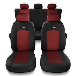 Housses de siège universelles pour Mazda 5 I, II, III (2005-2015) - housse siege voiture universelles - couverture siege - rouge - Auto-Dekor - Sport Line