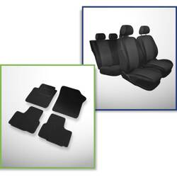 Set: tapis feutre + housses de siege confectionnees sur mesure pour Skoda Citigo Hayon (2011-2019) – Practic - deuxième rangée - dossiers séparés