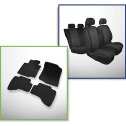 Set: tapis feutre + housses de siege confectionnees sur mesure pour Toyota Aygo Hayon (2005-2014) – Practic