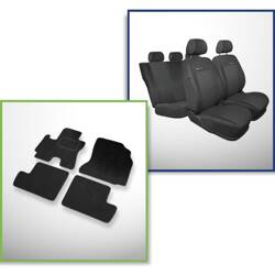 Set: tapis velours + housses de siege confectionnees sur mesure pour Toyota RAV4 II SUV (2000-2005) – Elegance P-3