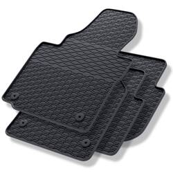 Tapis de sol en caoutchouc pour Volkswagen Touran I (2003-2010) - tapis de voiture - noir - Geyer & Hosaja - 841/4C