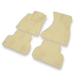 Tapis de sol velours pour Audi A4 B9 (2015-....) - Premium tapis de voiture - beige - DGS Autodywan