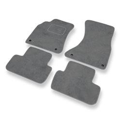 Tapis de sol velours pour Audi A4 IV B8 (2008-2015) - Premium tapis de voiture - gris - DGS Autodywan