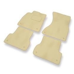 Tapis de sol velours pour Audi A6 IV C7 (2011-2018) - Premium tapis de voiture - beige - DGS Autodywan