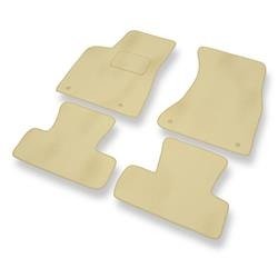 Tapis de sol velours pour Audi Q5 I 8R (2008-2016) - Premium tapis de voiture - beige - DGS Autodywan