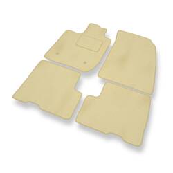 Tapis de sol velours pour Dacia Duster (2018-....) - Premium tapis de voiture - beige - DGS Autodywan