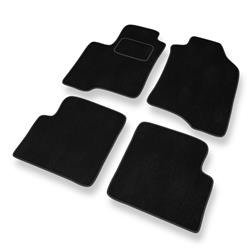 Tapis de sol velours pour Fiat Panda III (2012-....) - Premium tapis de voiture - noir - DGS Autodywan