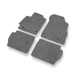 Tapis de sol velours pour Mazda 2 III (2007-2014) - Premium tapis de voiture - gris - DGS Autodywan