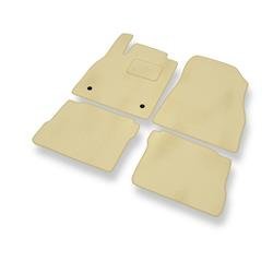 Tapis de sol velours pour Nissan Micra V (2017-....) - Premium tapis de voiture - beige - DGS Autodywan