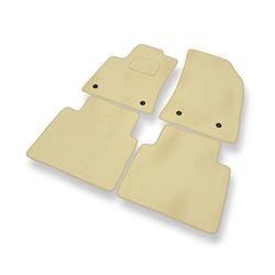 Tapis de sol velours pour Opel Crossland X (2017-....) - Premium tapis de voiture - beige - DGS Autodywan