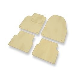 Tapis de sol velours pour Saab 9-3 II (2002-2012) - Premium tapis de voiture - beige - DGS Autodywan