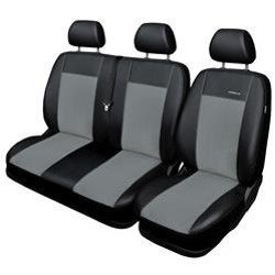 Housses de siège sur mesure pour Ford Transit Custom Van (2012-....) seulement les sièges avant - housse siege voiture - couverture siege - Auto-Dekor - Premium - gris