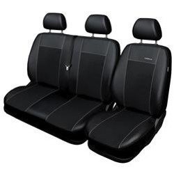 Housses de siège sur mesure pour Ford Transit Custom Van (2012-....) seulement les sièges avant - housse siege voiture - couverture siege - Auto-Dekor - Premium - noir