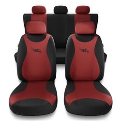 Housses de siège universelles pour Ford Fiesta MK5, MK6, MK7, MK8 (1999-2019) - housse siege voiture universelles - couverture siege - rouge - Auto-Dekor - Turbo