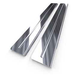 Protections de seuils de portes en acier pour BMW i3 I Hayon (3 portes) - (2013-2022) - Croni - Long Line - argent (brillant)