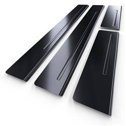 Protections de seuils de portes en acier pour Citroen C4 III Hayon (5 portes) - (2020-....) - Croni - One Line - noir (surface poncée)