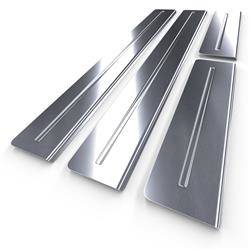 Protections de seuils de portes en acier pour Citroen C4 Picasso I Monospace (5 portes) - (2006-2013) - Croni - Long Line - argent (mat)