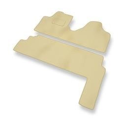Tapis de sol velours pour Citroen Jumpy II (2007-2016) - Premium tapis de voiture - beige - DGS Autodywan
