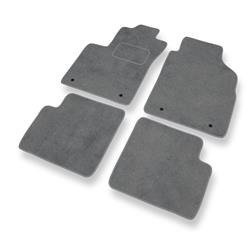 Tapis de sol velours pour Fiat 500 (2012-....) - Premium tapis de voiture - gris - DGS Autodywan