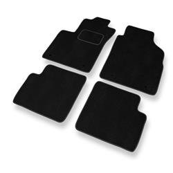Tapis de sol velours pour Fiat 500 (2012-....) - Premium tapis de voiture - noir - DGS Autodywan