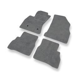 Tapis de sol velours pour Fiat Doblo II (2010-2022) - Premium tapis de voiture - gris - DGS Autodywan