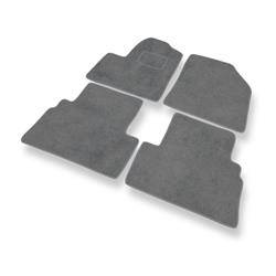 Tapis de sol velours pour Ford Transit Connect (5-places) (2003-2014) - Premium tapis de voiture - gris - DGS Autodywan