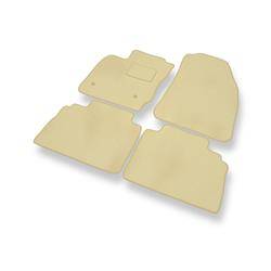 Tapis de sol velours pour Ford Transit Courier (5-places) (2014-....) - Premium tapis de voiture - beige - DGS Autodywan