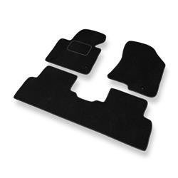 Tapis de sol velours pour Kia Carens IV (2013-2019) - Premium tapis de voiture - noir - DGS Autodywan