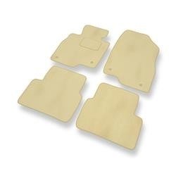Tapis de sol velours pour Mazda 3 III (2013-2019) - Premium tapis de voiture - beige - DGS Autodywan