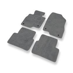 Tapis de sol velours pour Mazda 3 III (2013-2019) - Premium tapis de voiture - gris - DGS Autodywan