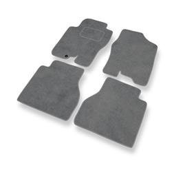 Tapis de sol velours pour Nissan Navara D40 (2005-2014) - Premium tapis de voiture - gris - DGS Autodywan