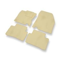 Tapis de sol velours pour Nissan Qashqai II (2013-2021) - Premium tapis de voiture - beige - DGS Autodywan