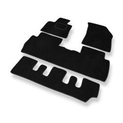 Tapis de sol velours pour Peugeot 5008 (7-places) (2017-....) - Premium tapis de voiture - noir - DGS Autodywan