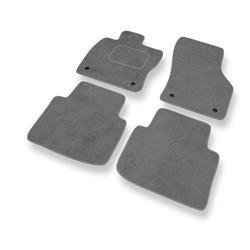 Tapis de sol velours pour Skoda Superb III (2015-....) - Premium tapis de voiture - gris - DGS Autodywan